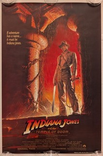 INDIANA JONES AND THE TEMPLE OF DOOM Rolled 27x41 Advance One Sheet 1984 VTG