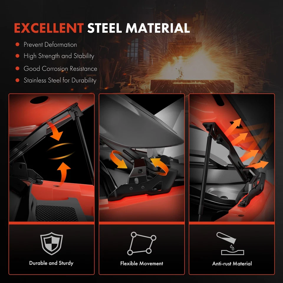 2x Bisagra de capó de conductor y pasajero para Jaguar XF 2009-2015 XFR 2010-2015 XFR-S Foto 4 de 4