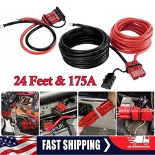 Heavy Duty 24 Ft Quick Disconnect Winch Power Cable 4 Gauge 4 Awg Copper Wiring