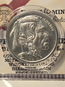 2024 Intaglio Mint Kennedy Overstrike Series Buffalo Nickel Silver Round COA