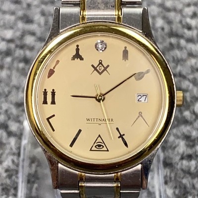 Wittnauer Trieste Masonic Symbols Mens #C969826 Diamond‑Accent