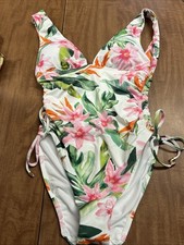 New Lauren Ralph Lauren Women's Tropical Floral One-Piece Swimsuit Size 8 M NEW