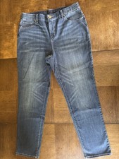 Chico's So Slimming Girlfriend Slim Leg Ankle Blue Jeans Size 8