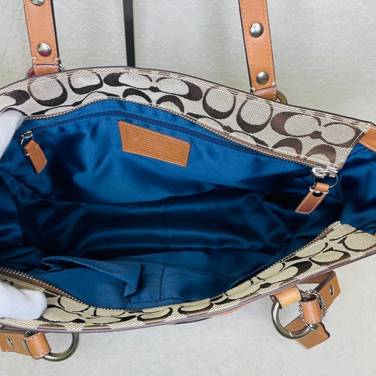 COACH Patchwork Tote Bag Signature Multicolor Can… - image 11