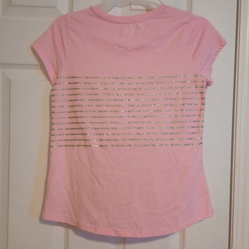 Wonder Nation Girls Size L Embellished T-Shirt Pink Glitter Graphic Print LNC - Picture 2 of 8