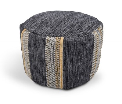 Denim Streifen Handgewebt 100% Baumwolle Rund Pouf Sitz Sitzsack Fußbank