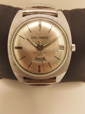 Vintage Helbros Automatic Day-date - For Parts Or Repair