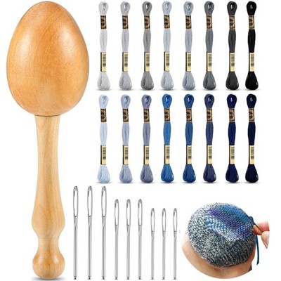 Darning Egg for Socks & Clothes Repair Wooden Darning Tool Knit Mending Patch...