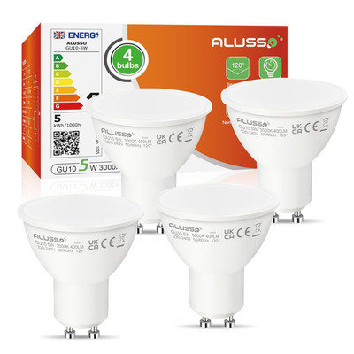 ALUSSO GU10 LED Lampe 5W Warmweiß 3000K 4 Stück