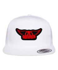 NEW KUSTOM HATZ CONCERT AEROSMITH PATCH SNAPBACK HAT WHITE MADE IN USA LIMITED