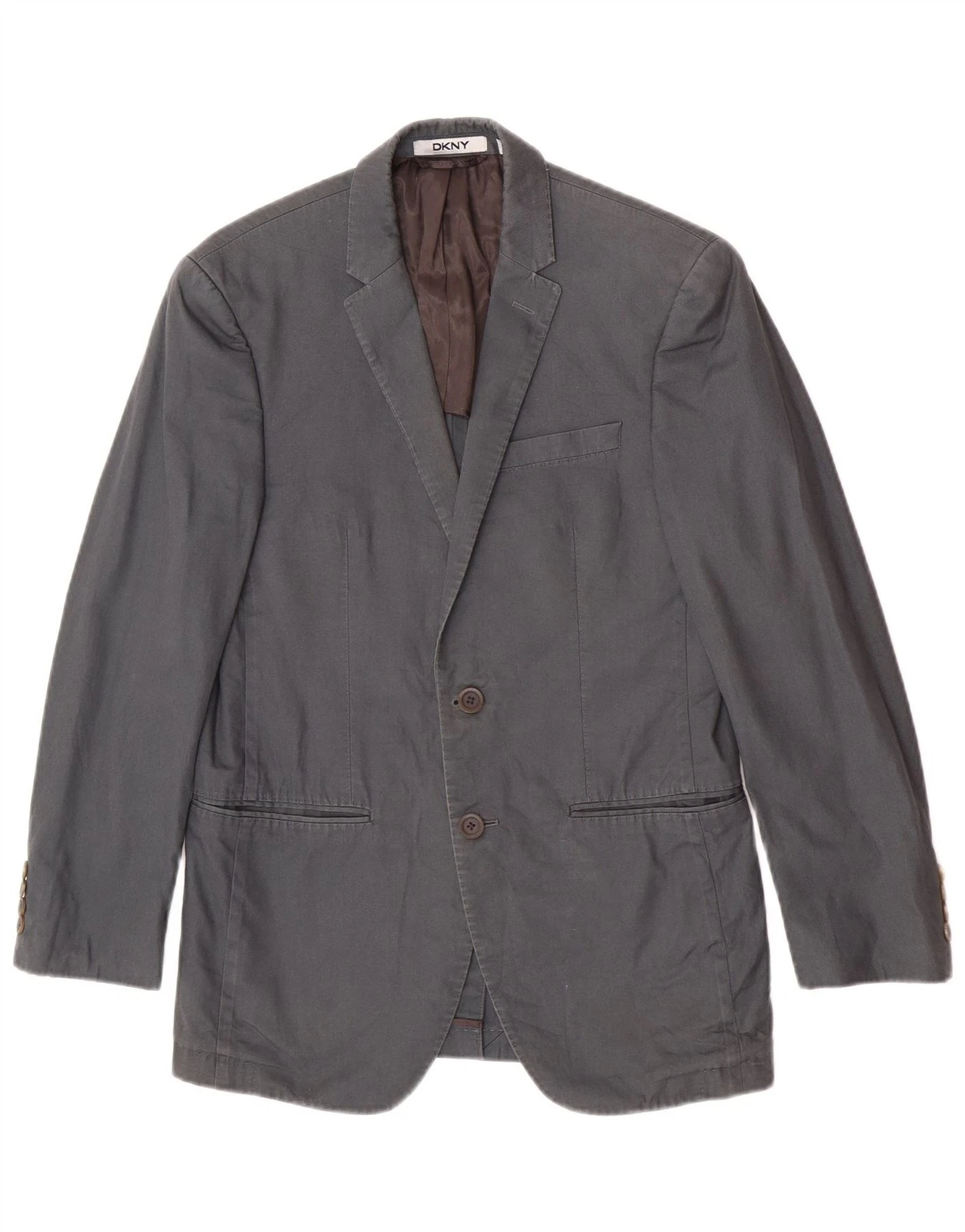 Dkny Mens 2 Button Blazer Jacket UK 36 Small Grey Cotton CB04