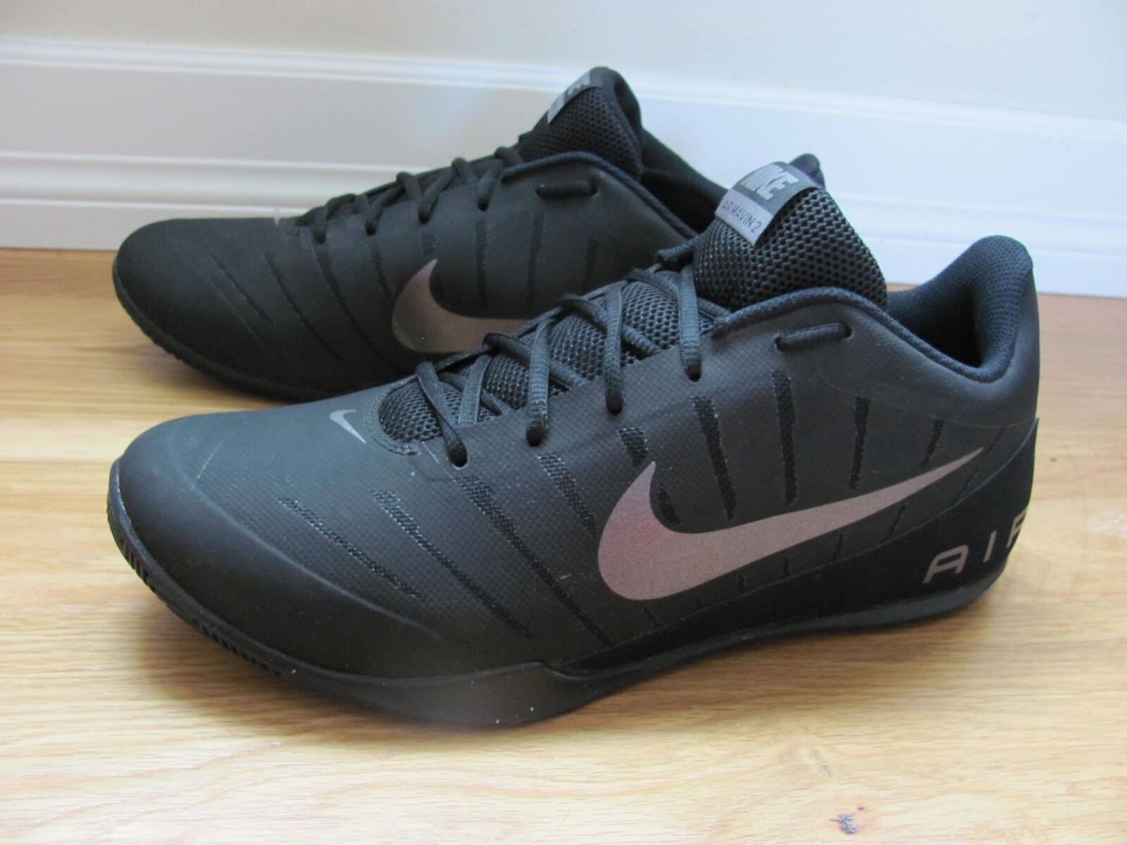 Nike 2 Black Silver 830368-004 Basketball Shoes Men&#039;s US12M | eBay