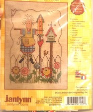 Janlynn's Giardino Ciondoli Kit Punto Croce Birdhouse Angelo Violinisti Aida