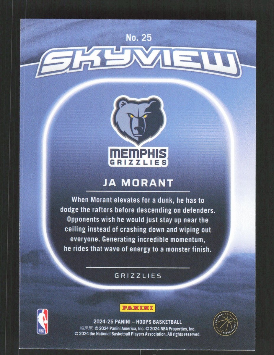 2024-25 Panini NBA Hoops Skyview #25 Ja Morant - Memphis Grizzlies