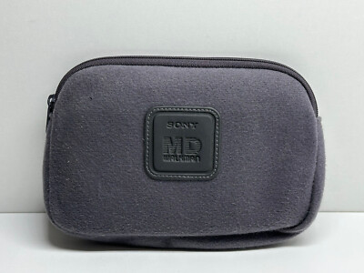 Original Tasche für Sony MD Mindisc Walkman, Vintage, Grau / Blau  BLITZBEREIT 