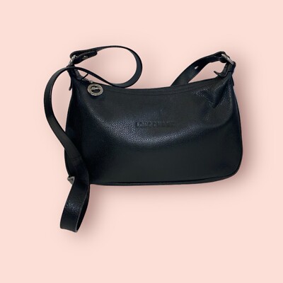 Longchamp Paris Leather Backpack Shoulder Bag Purse Designer France Black Longchamp Le Foulonné Top Zip Leather Backpack  main image 4