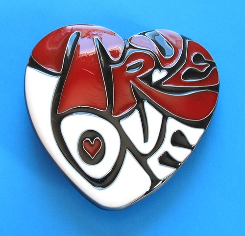 brand new true love heart enamel metal belt buckle