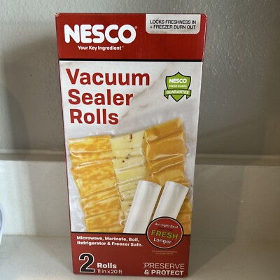 NESCO Vacuum Sealer Roll Bags, 11.0 inch x 20feet, 2 Rolls per box! Brand New!
