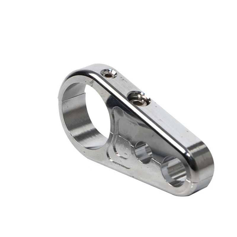 Clip de abrazadera de línea de freno de cable de embrague de manillar de marco cromado de 25 mm para motocicleta 1 pieza Foto 3 de 4