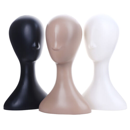 Female Plastic Abstract Mannequin Head Model For Wig Hat Display Stand Holder~ - Foto 1 di 15