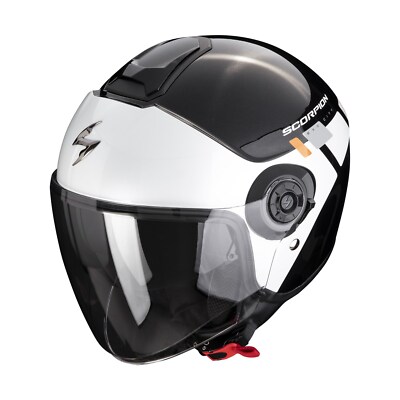 Helm Scorpion Exo City II Mall Schwarz-Weiss-Silber Gr. L Jethelm Rollerhelm