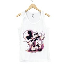 DISNEY Tank Top Mickey Mouse Womens XLarge White P270