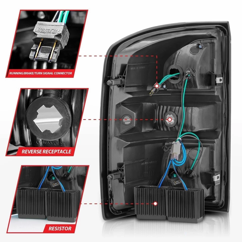 Conjunto de luces traseras LED ANZO 311397 lente transparente negra cordero para GMC Sierra 14-18 Foto 4 de 4