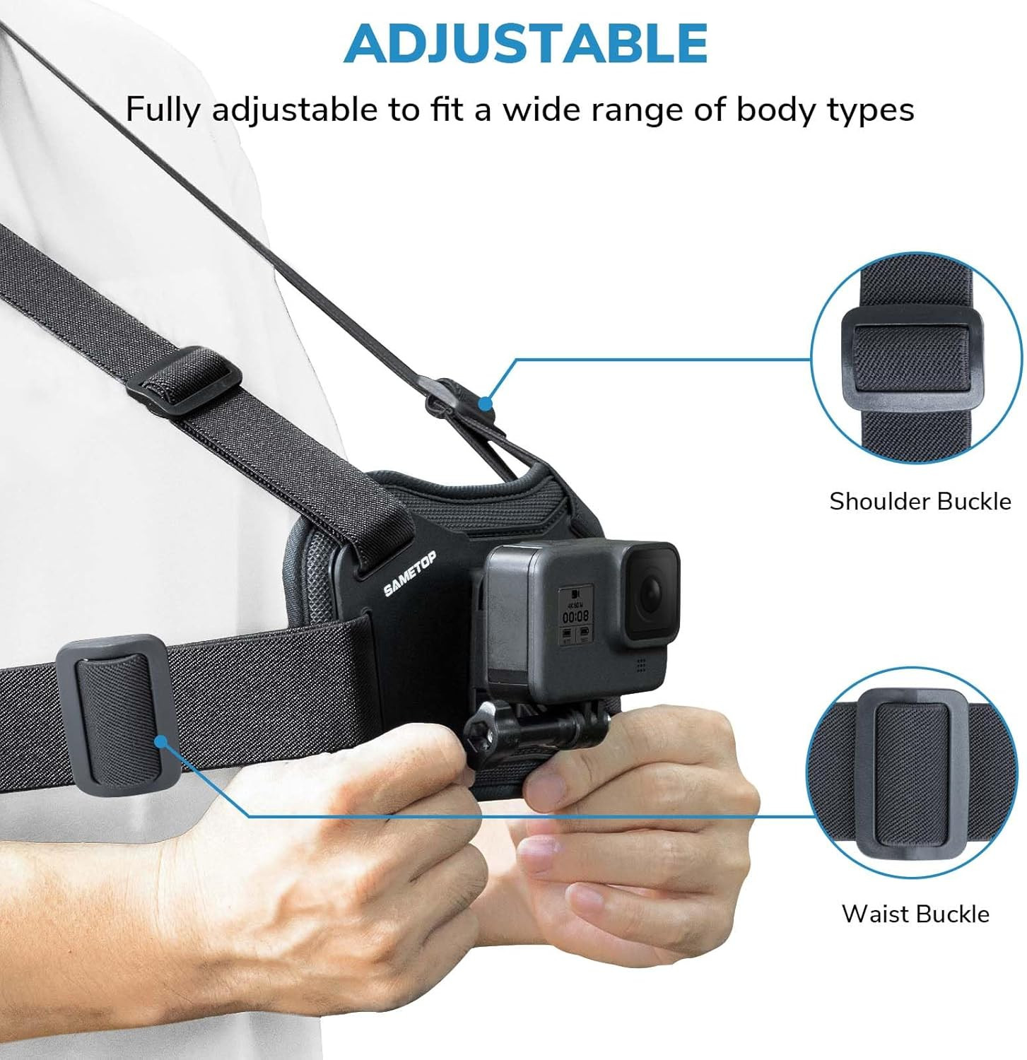 Chest Mount Harness Strap Body Mount Chesty Compatible with Gopro Hero 13 12 11 