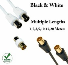 1M - 20M Gold RF Coaxial Aerial Coax Television Cable Male Extension TV Fly Lead