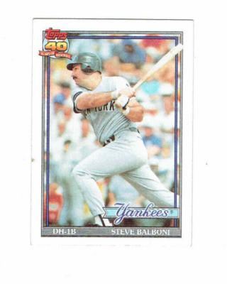 Steve Balboni Yankees DH-1B #511 Topps Baseball Card | eBay