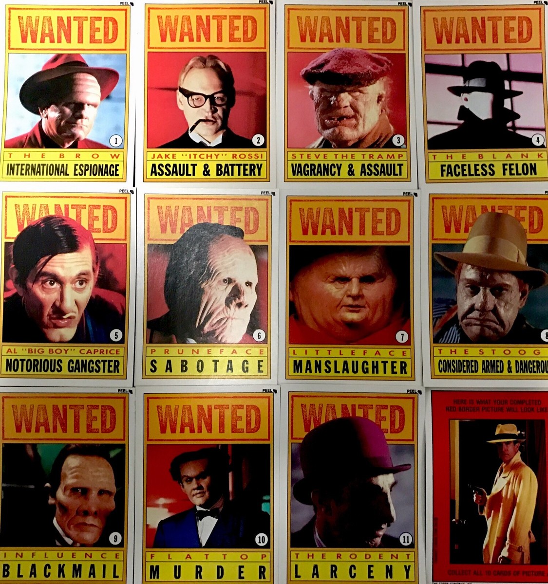 Walt Disney™ DICK TRACY Rogue Series RARE VINTAGE Trading Cards