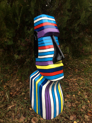DESIGN, Moai Figur, Kopf ,Rapa Nui Tiki Büste Osterinsel, Hochglanz