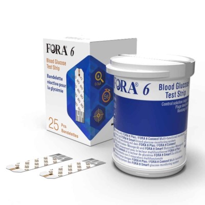 Fora 6 Plus Test Strips Blood Glucose 25 Strips