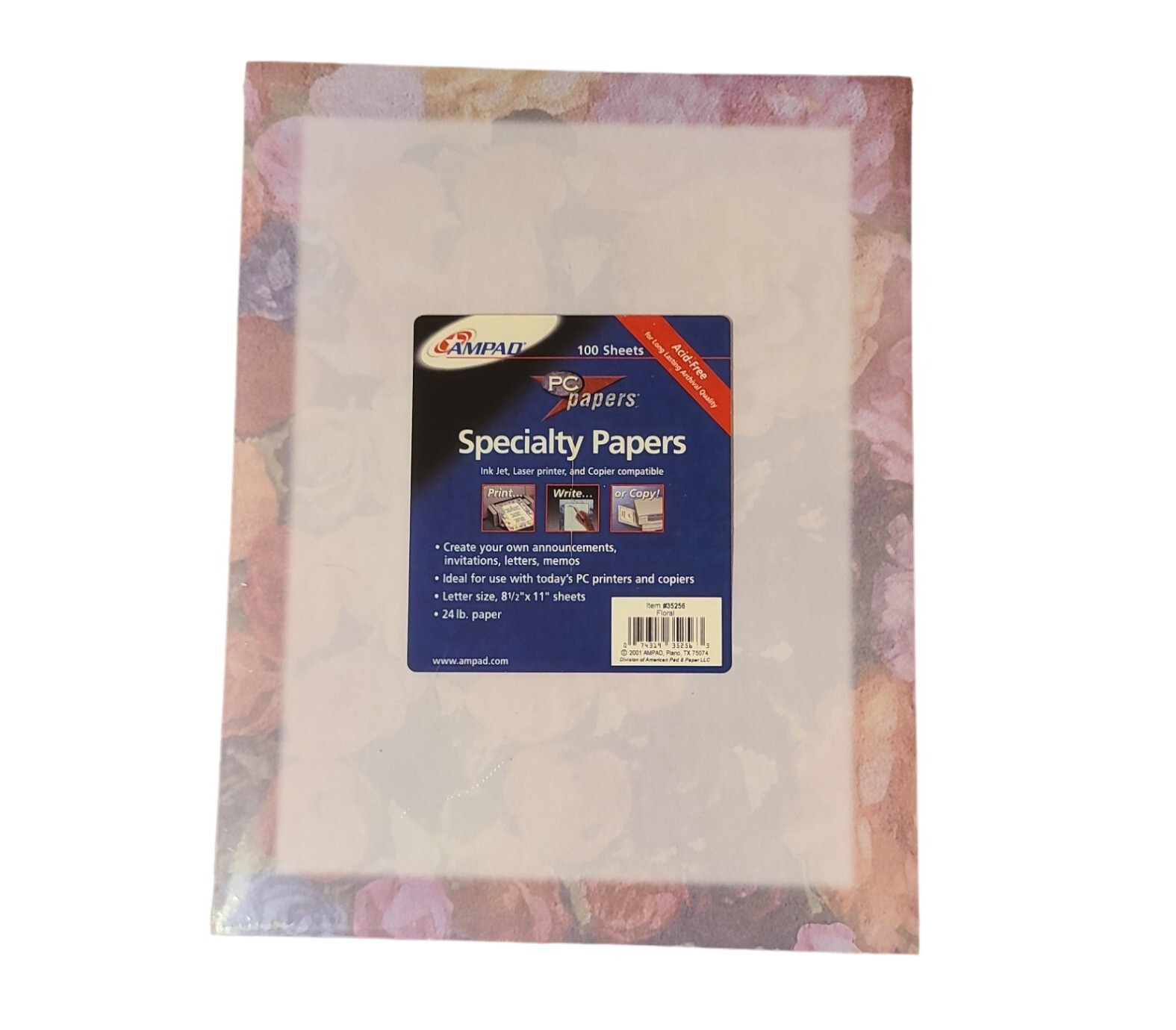 Ampaq Floral Specialty Printer Paper 8.5x11 100 Sheets 35256-image