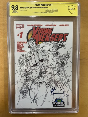 Young Avengers 1 Wizard World LA Variant CBCS 9.8 Signed Quesada And Heinberg