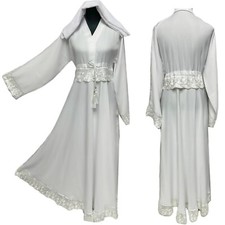 Latest Design Women's White Umbrella Abaya Jalabiya long dress