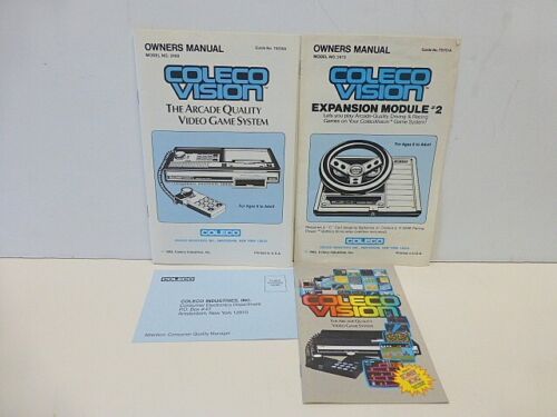 1982 ColecoVision Videospielsystem Original-Zubehör-Hersteller Handbuch & Erweiterungsmodul 2 Auto - Bild 1 von 2