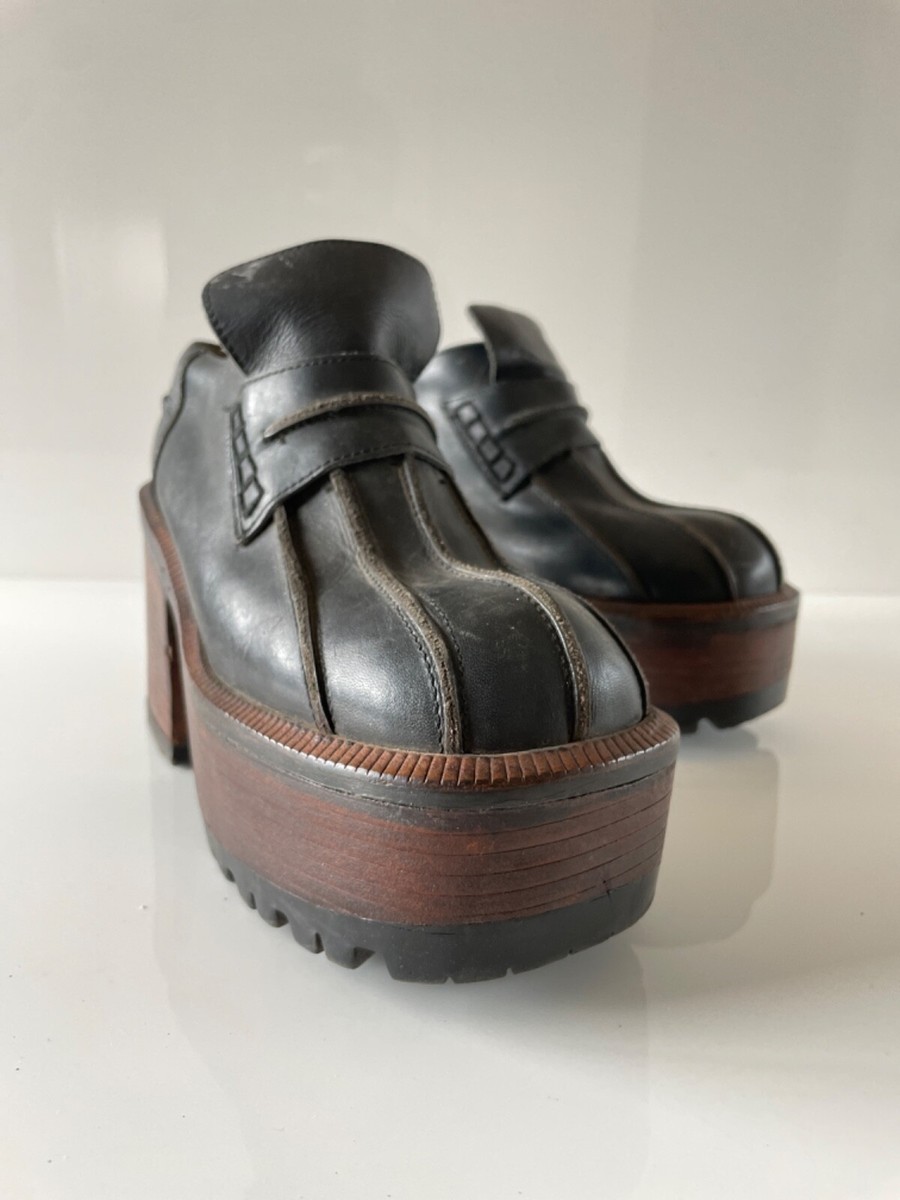 Vintage El Dantes Leather Platform Shoes Sz 37 (Fits like 38)