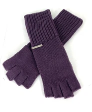 Michael Kors Cable Knit  Fingerless Gloves Purple H3