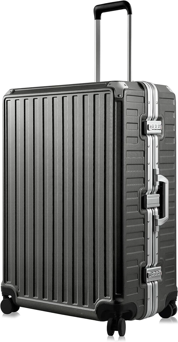 LUGGEX 28 Inch Luggage with Aluminum Frame, Polycarbonate Zipperless 28, Gun