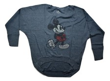 Disney Parks Womens Mickey Mouse Beaded Indigo Lightweight Sweatshirt NWT S-2XL