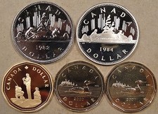 Canada 1982(PL),84(PF),95(PF),2000(PL),+01(PL) Dollars as Pictured