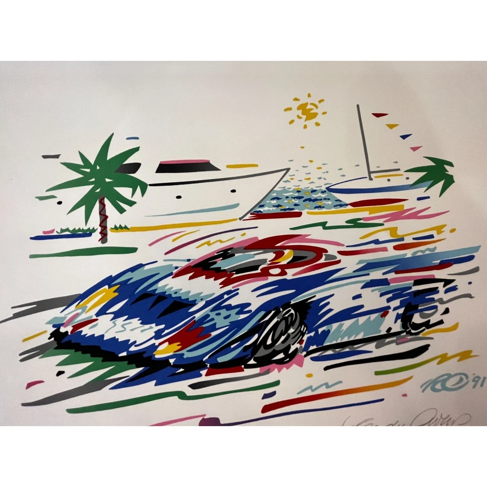 1991 Miami GRAND PRIX CLUB #/145 Serigraph Randy Owens signed Geoff Brabham & Ch - Image 2 of 4