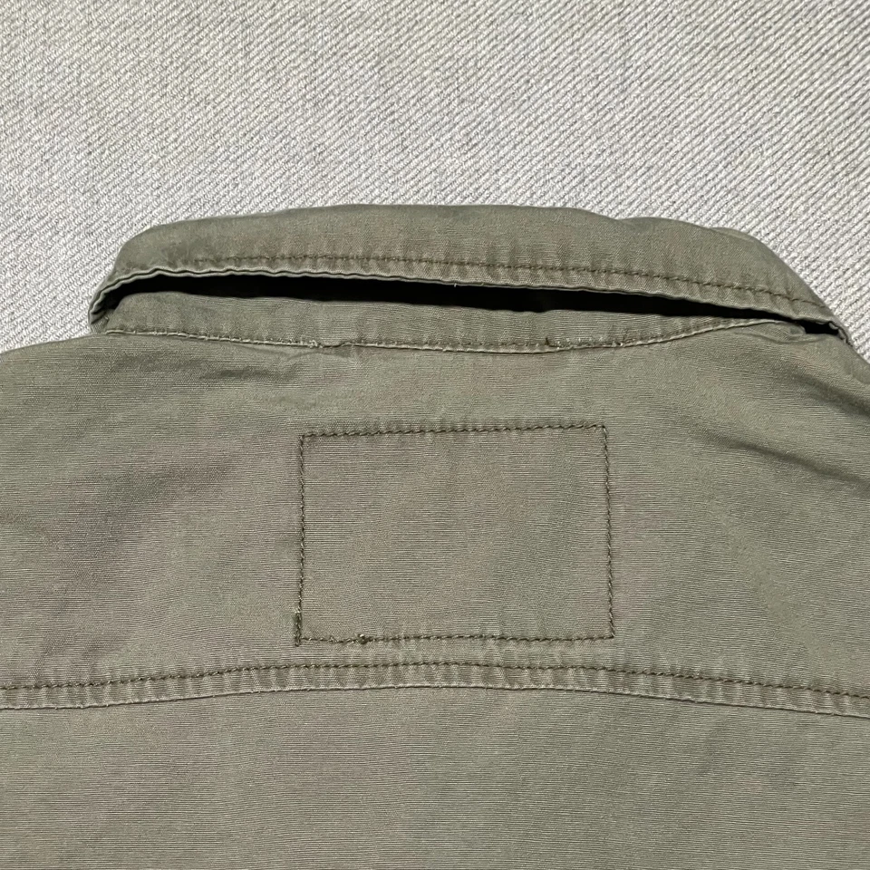 Camisa Militar Alpha Industries Para Hombre Mediana Verde Abotonada Manga Corta Foto 4 de 4