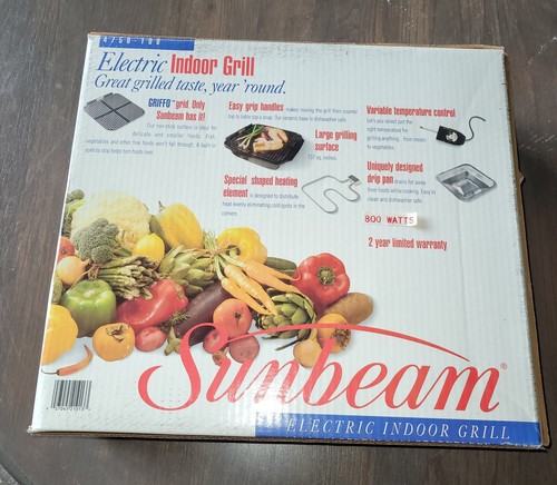Parrilla interior eléctrica Sunbeam Oster 1994 nueva 🍔🥩🍗 sellada # 4758-100 - Imagen 8 de 11