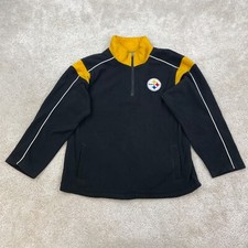 Nfl Womens Xxl Size 18 Pittsburgh Steelers Team Fleece Jacket Patch 1/4 Zip Vtg
