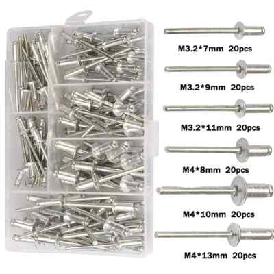 FLZOSPER Heavy Duty Rivet Gun Kit – 200-Piece Aluminum Blind Rivets Assortment, 4 Interchangeable Heads, Pop Rivet Tool For Sheet Metal, Auto, Railway & Duct Work