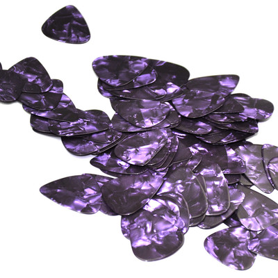 100pcs/lot Medium 0.71mm Gauge Guitar Picks Plectrums Celluloid Purple Pearl New
