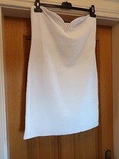 Ladies Cream Ribbbed Bandeau Stretchy Sleeveless Dress Size L