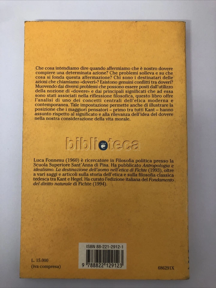 Dovere - Luca Fonnesu - 9788822129123 - Immagine 2 di 2